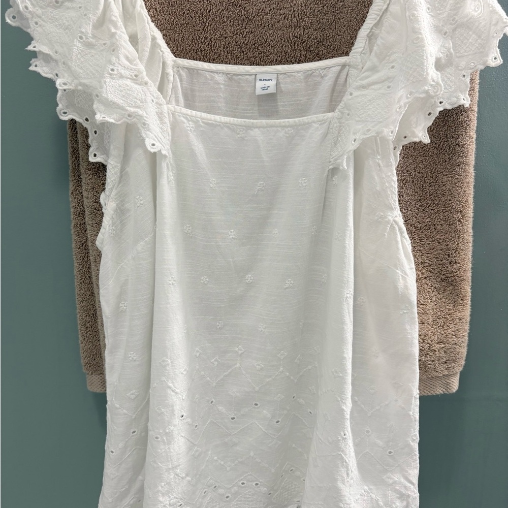 Old Navy White Eyelet Tank